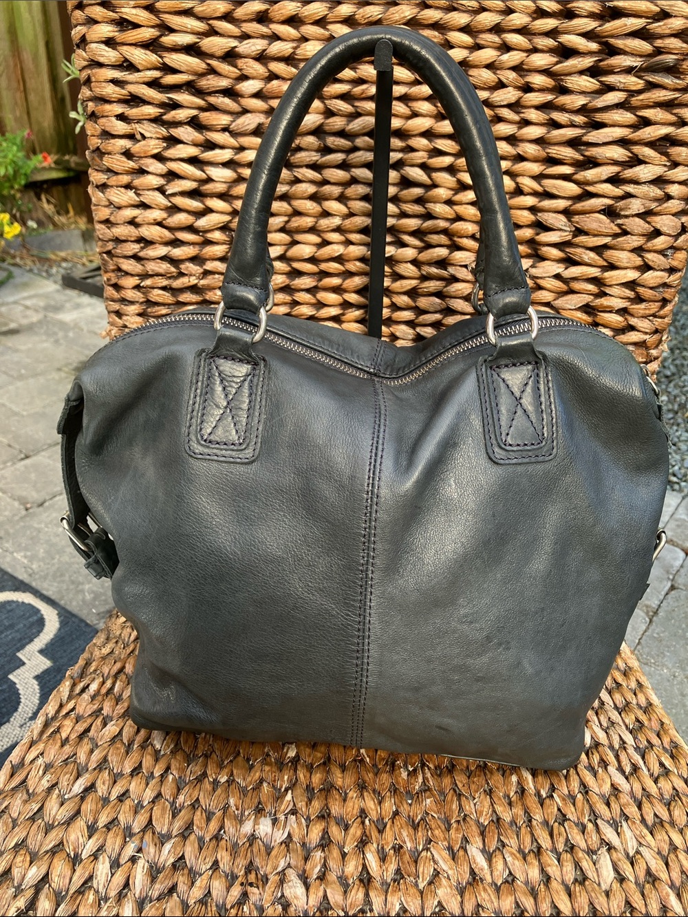 Cowboysbag 1163 Charcoal Gray Leather Satchel